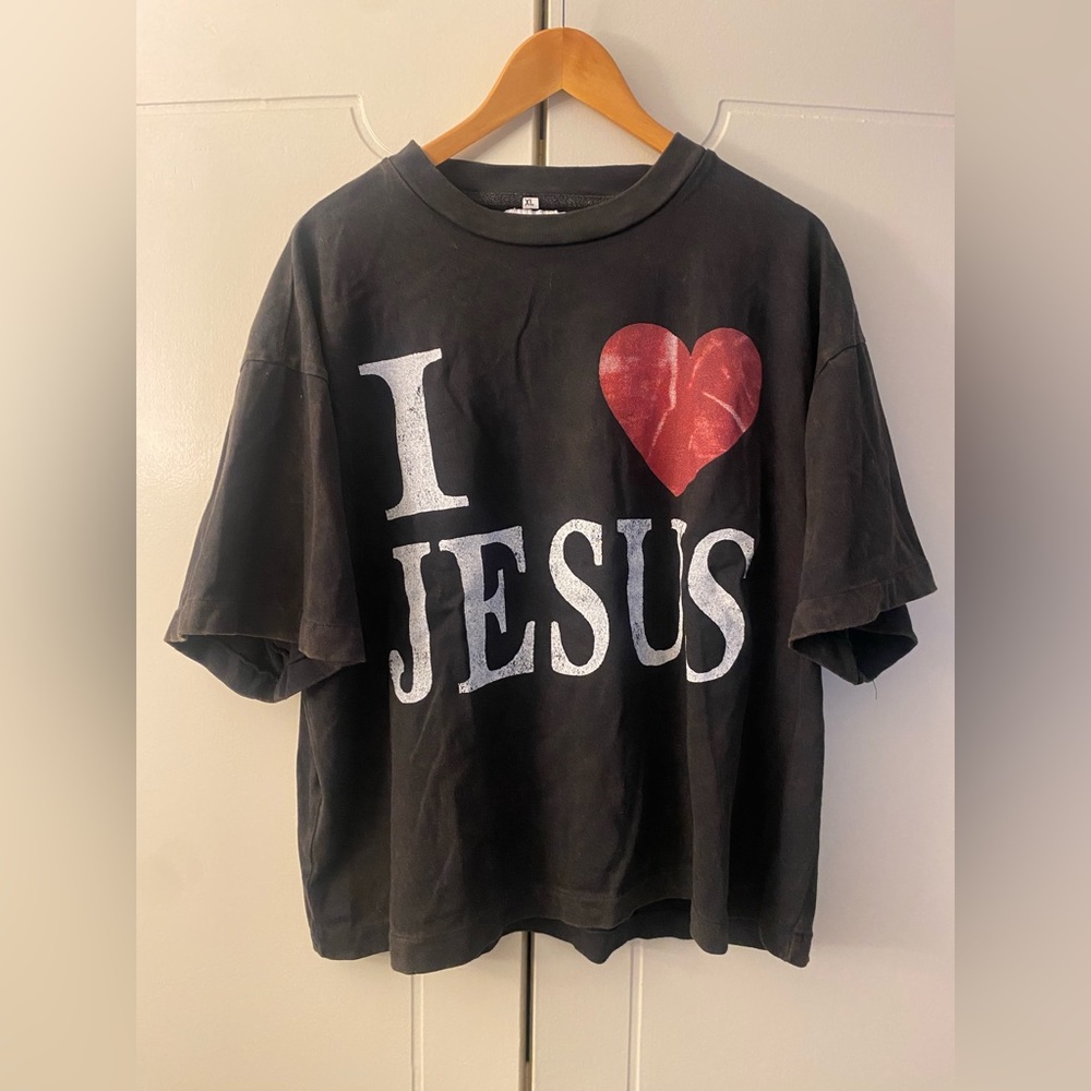 Shelah “I Love Jesus” Cropped T Shirt Size XL